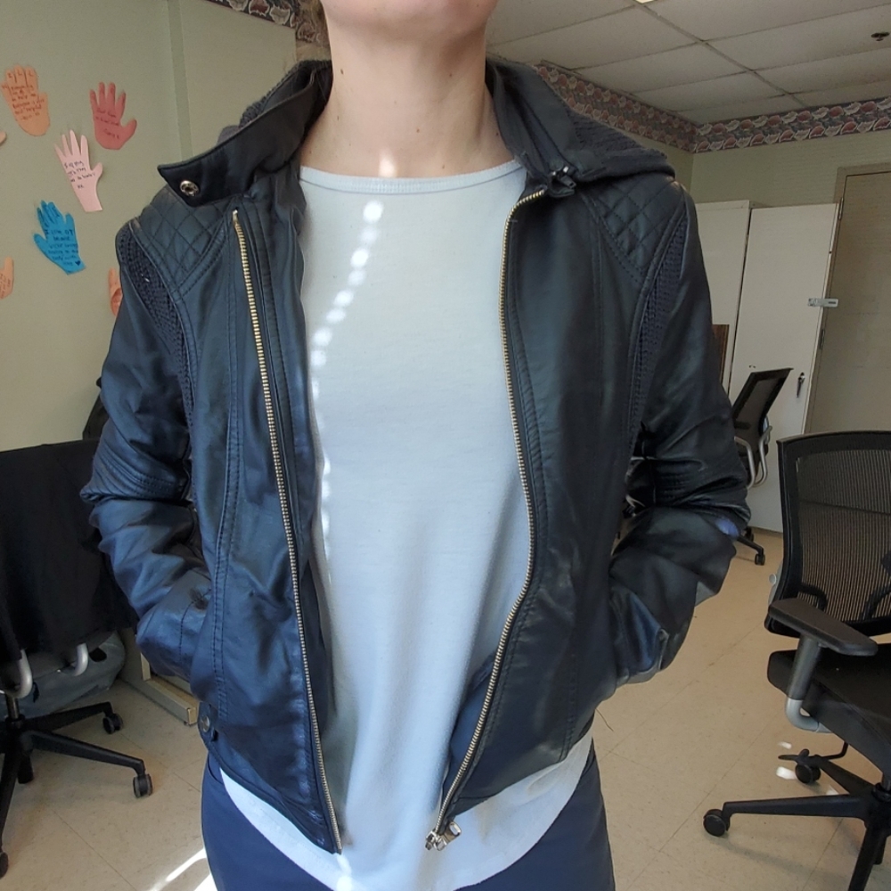 Pleather Furlined Jacket